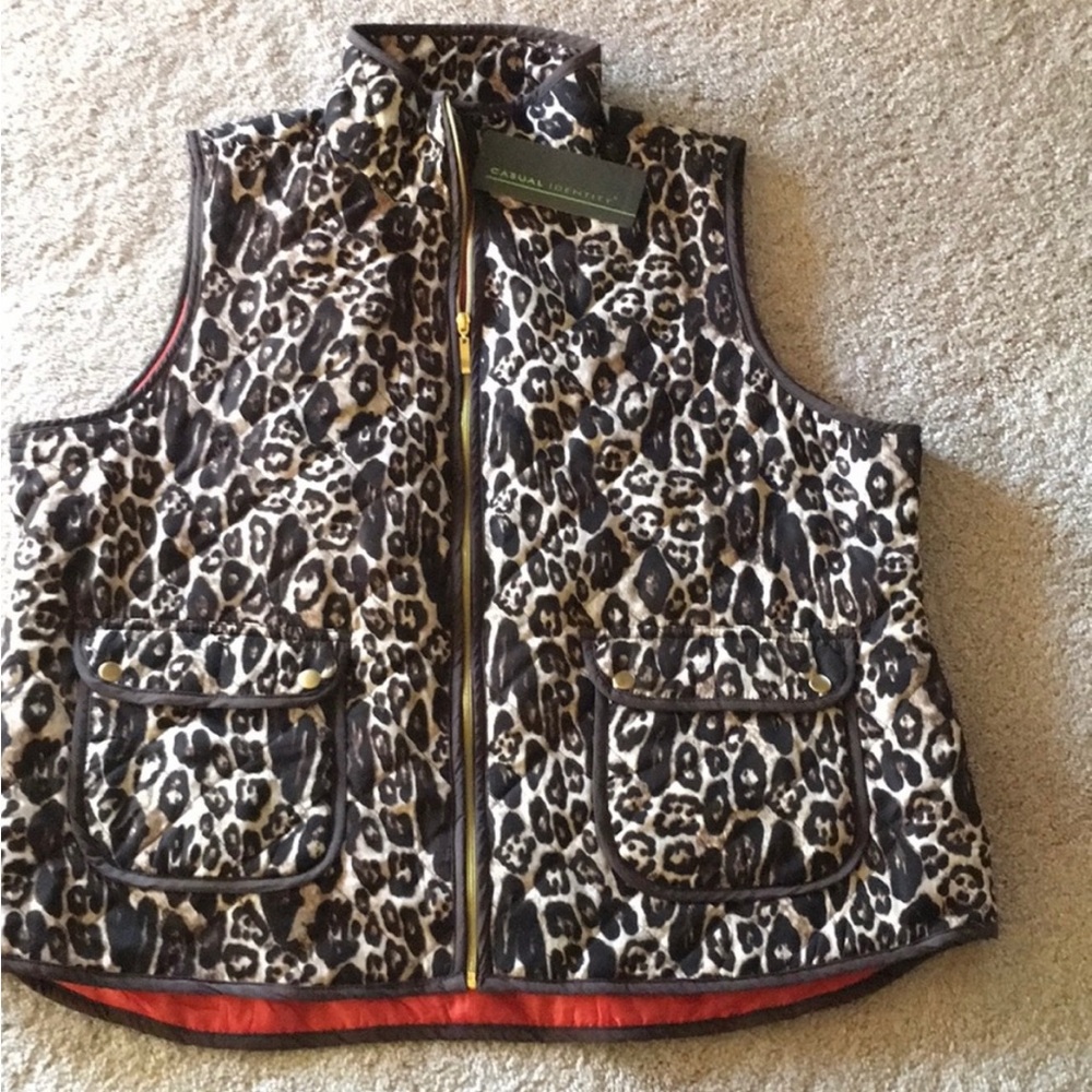WOMENS Animal Print Vest Plus Size 1X